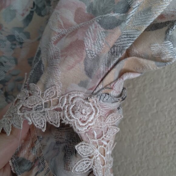 Vintage Nah Nah Collections by Jonathan Tait Peachy Pink Floral Lace Jacket - Picture 7 of 7